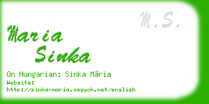 maria sinka business card