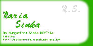 maria sinka business card